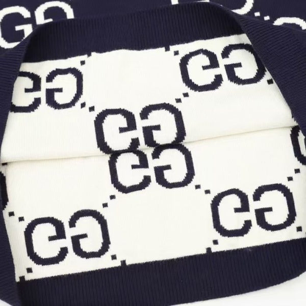 GG Sweater Monogram Knit Navy