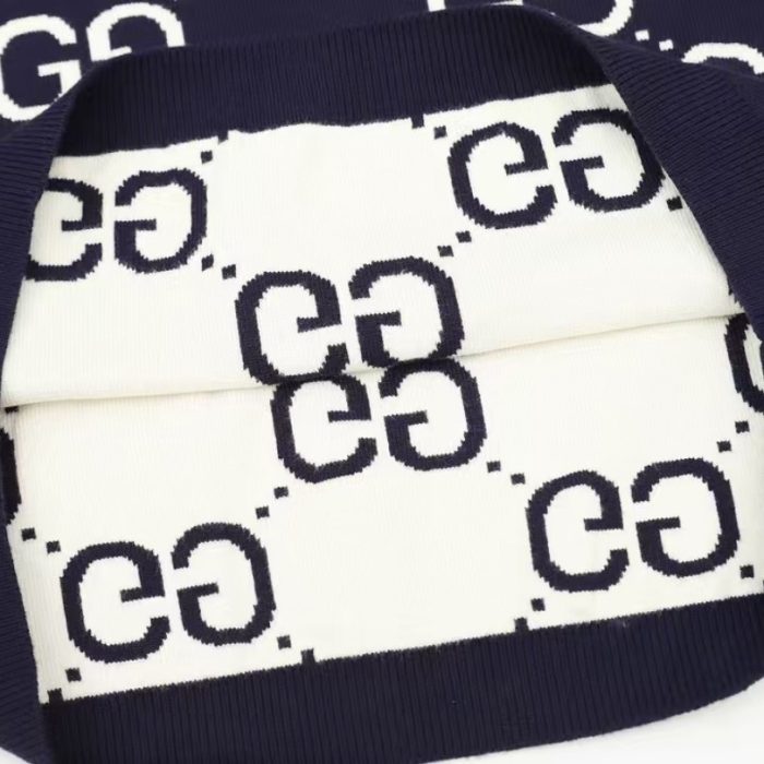 GG Sweater Monogram Knit Navy