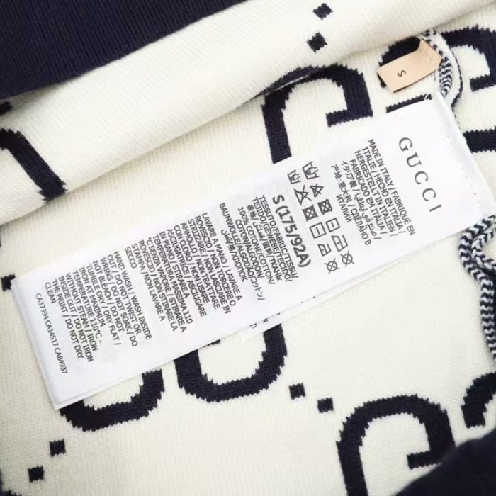 GG Sweater Monogram Knit Navy