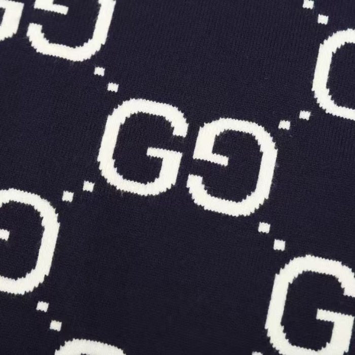 GG Sweater Monogram Knit Navy