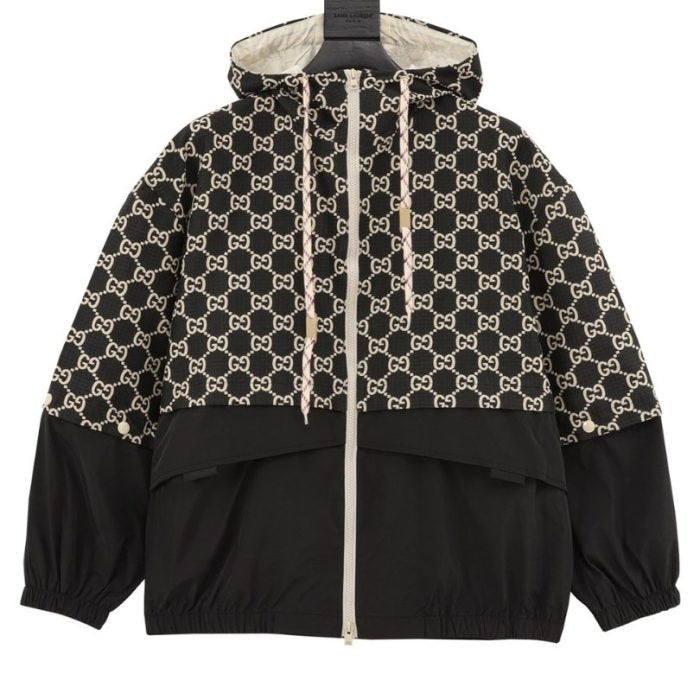 GG Jacket Monogram Hooded Black