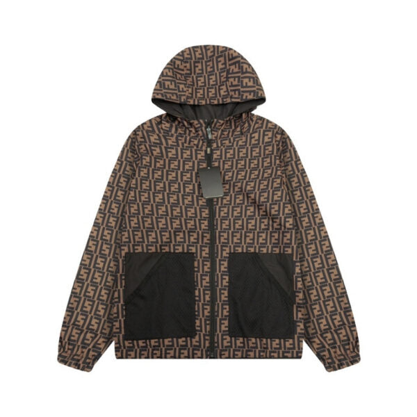 FND Hooded Eyes Jacket Black and Brown