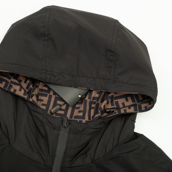 FND Hooded Eyes Jacket Black and Brown
