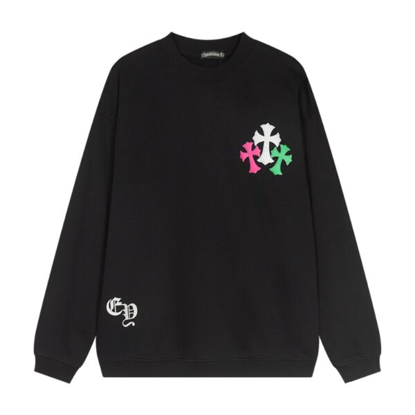 CHRM HRTS Sweatshirt Multicolor Crosses Black CH008