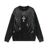 CHRM HRTS Sweatshirt Rhinestone Graphic CH048