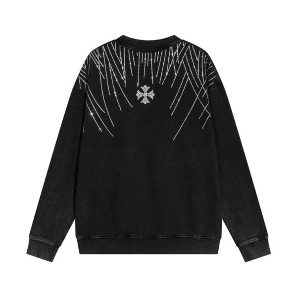 CHRM HRTS Sweatshirt Rhinestone Graphic CH048