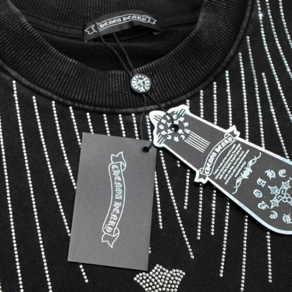 CHRM HRTS Sweatshirt Rhinestone Graphic CH048