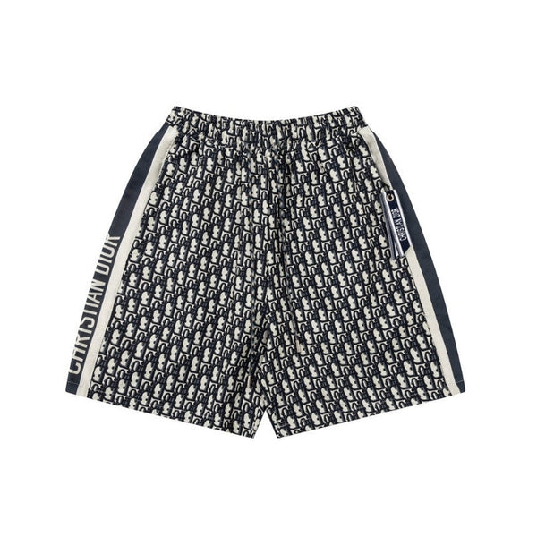 CD Shorts Monogram Navy Side Stripes