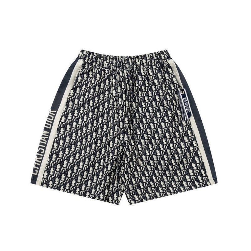 CD Shorts Monogram Navy Side Stripes