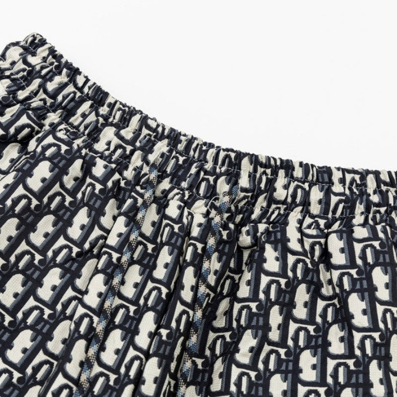 CD Shorts Monogram Navy Side Stripes