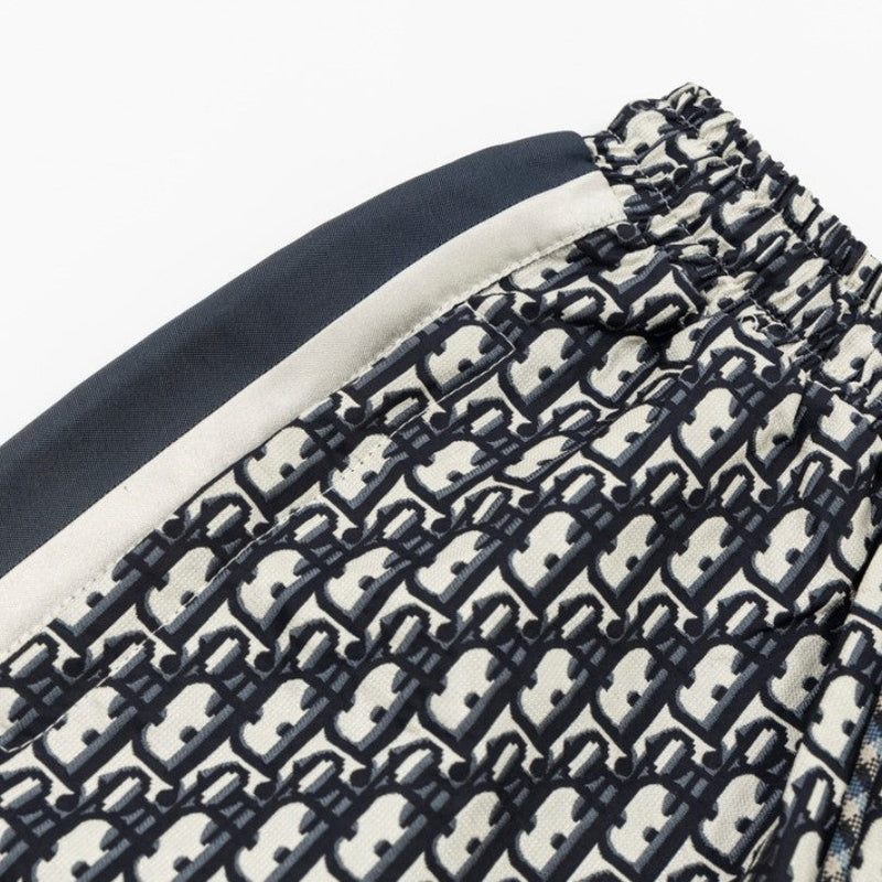 CD Shorts Monogram Navy Side Stripes