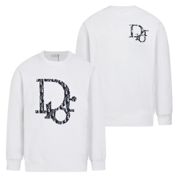 CD Sweatshirt Black Oversized Logo Crewneck DO054