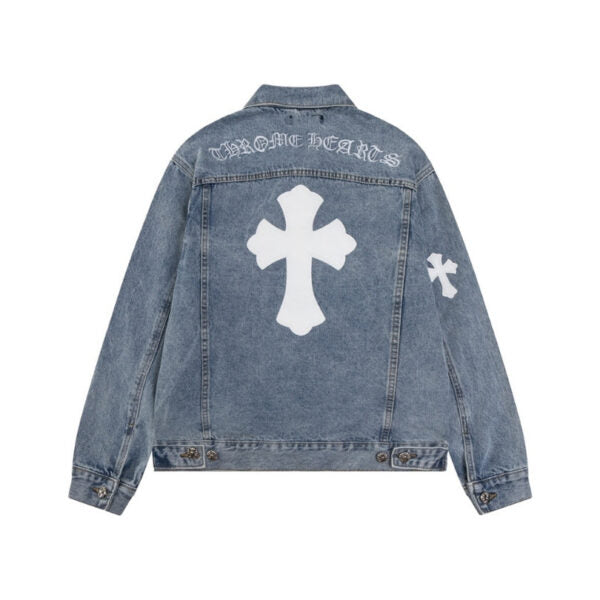 CHRM HRTS Denim Jacket Cross Design CH068
